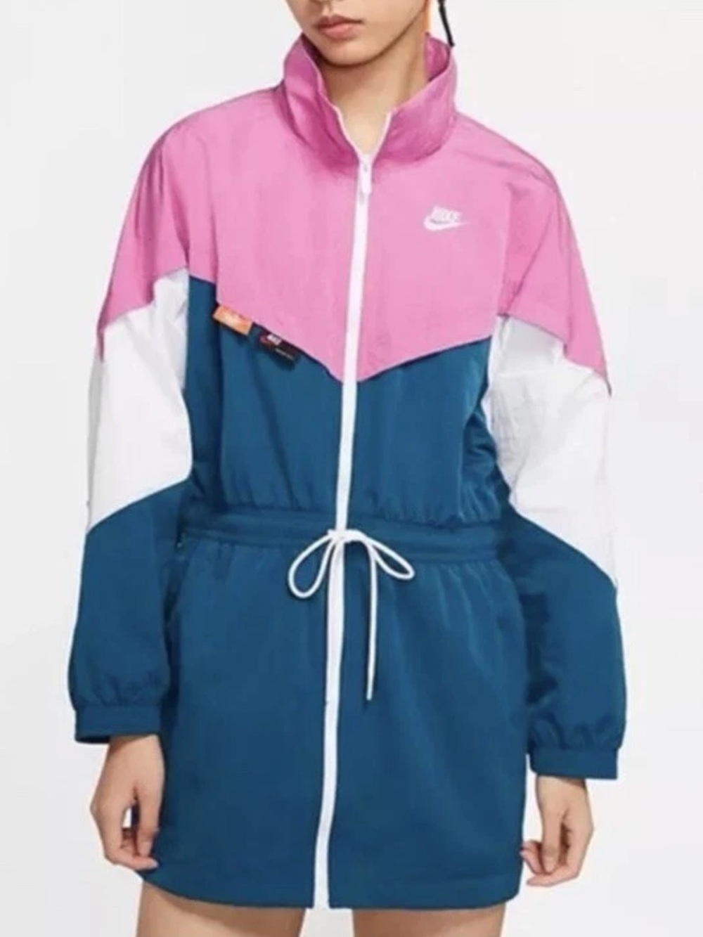 Retro Over Size Nike Hot Pink Women's Zip Jacket with White Trim